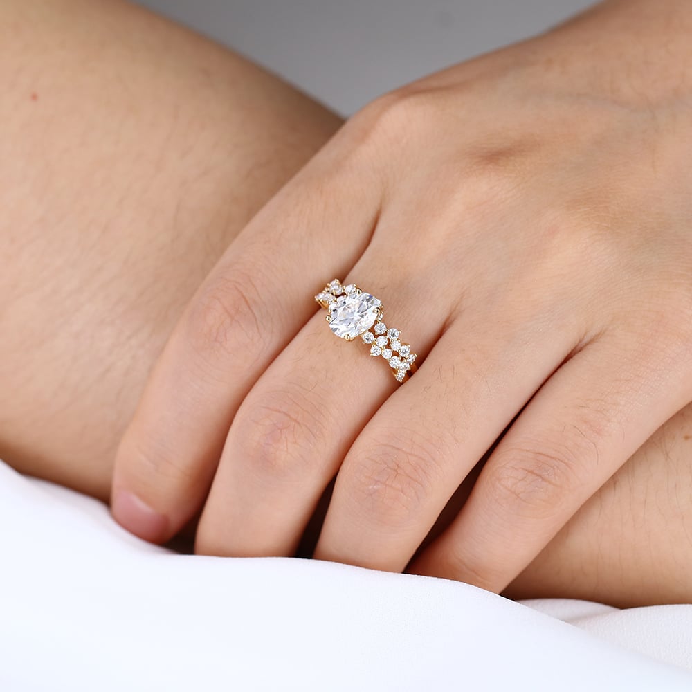 2 Carat Lab Grown Diamond Ring Set Promise Women's Rings