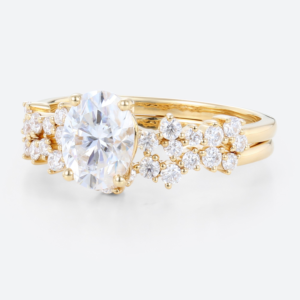 2 Carat Lab Grown Diamond Ring Set Promise Women's Rings