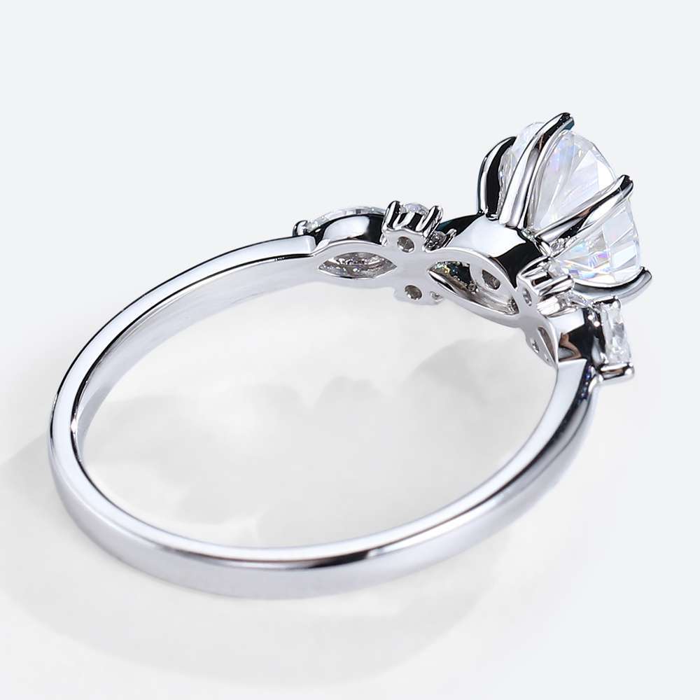 Moissanite Oval Ring Classic White Gold Oval Engagement Rings
