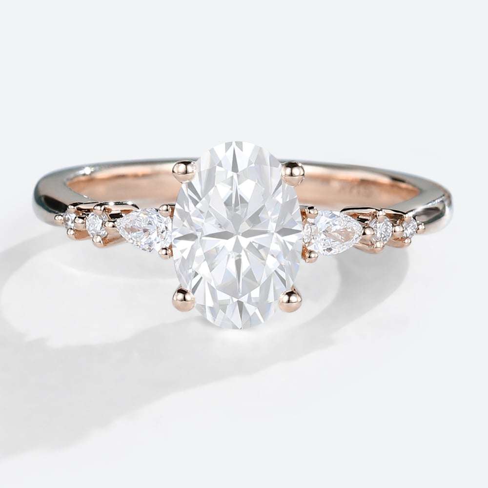 Oval Moissanite Ring 1.5ct Classic Moissanite Engagement Rings