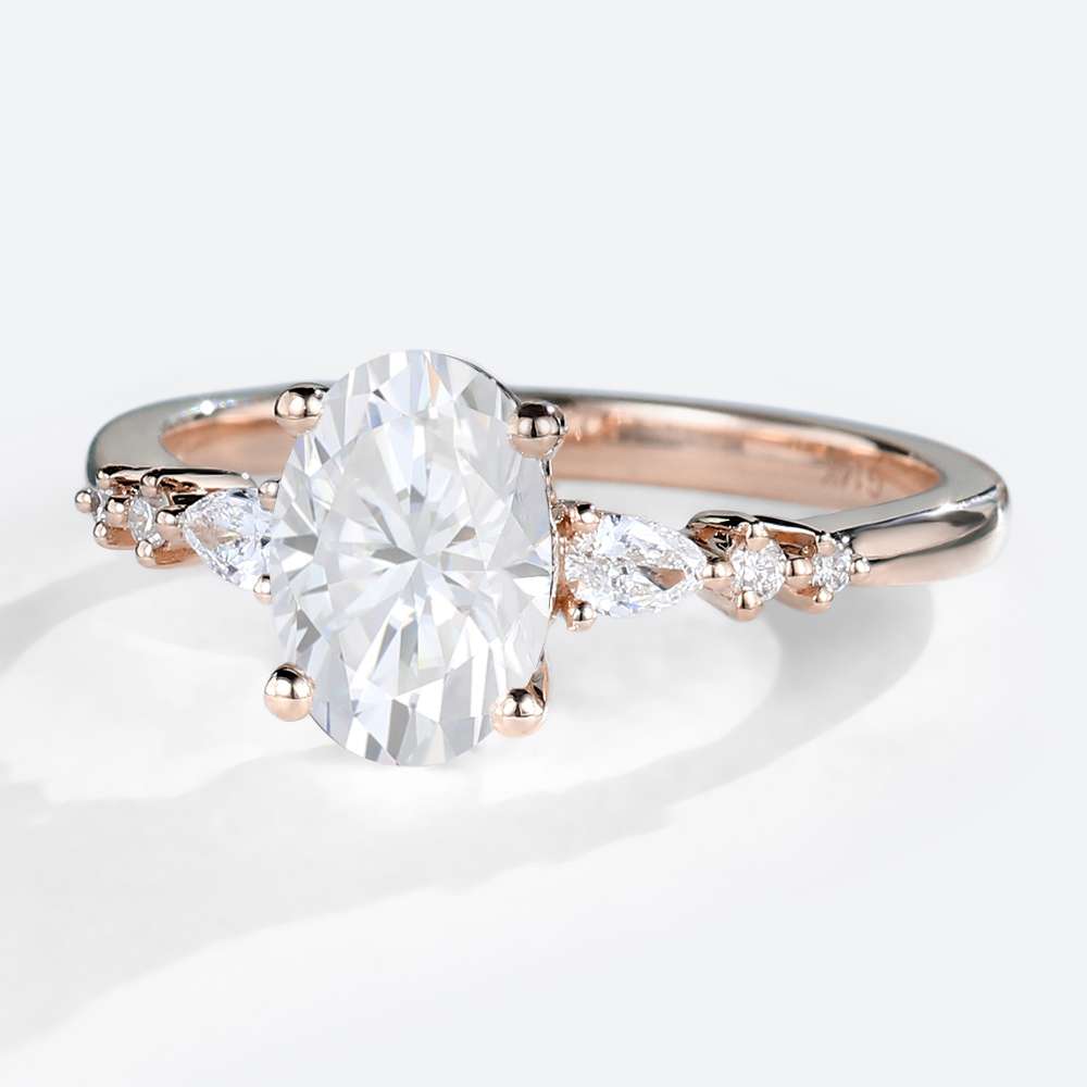 Oval Moissanite Ring 1.5ct Classic Moissanite Engagement Rings