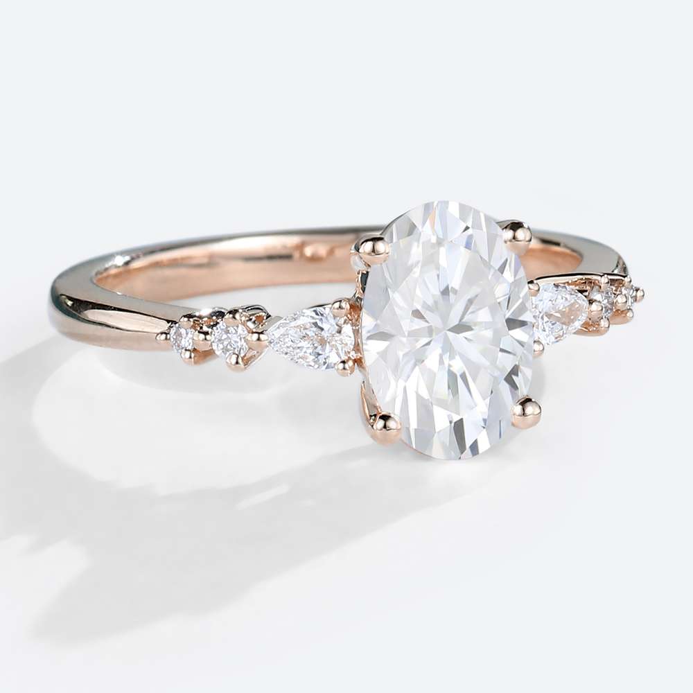 Oval Moissanite Ring 1.5ct Classic Moissanite Engagement Rings