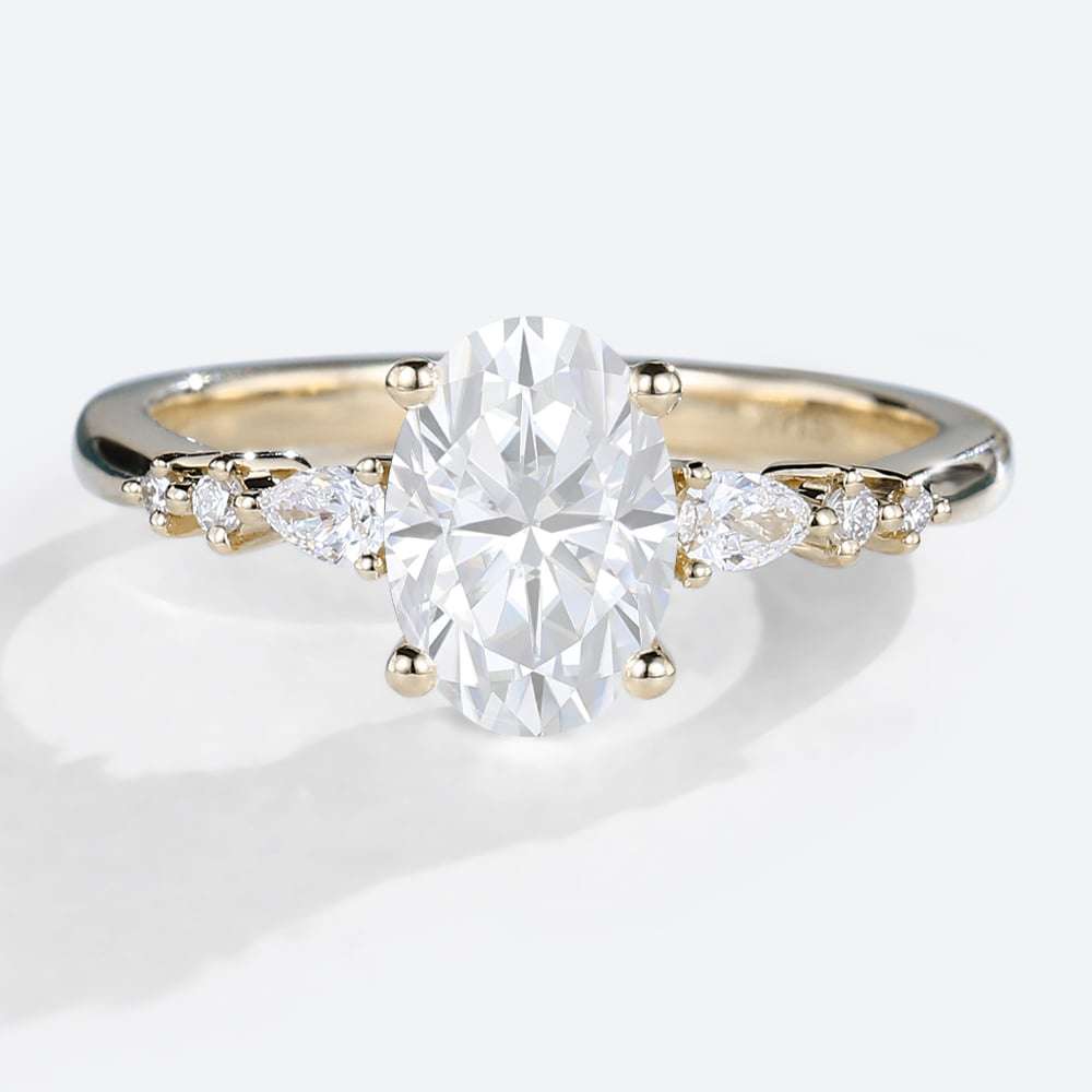 Oval Moissanite Ring 1.5ct Classic Moissanite Engagement Rings