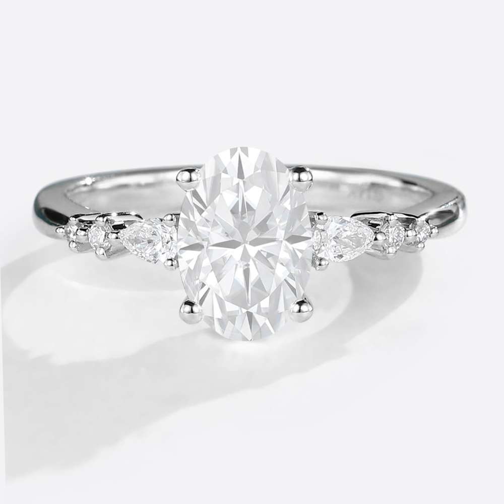 Oval Moissanite Ring 1.5ct Classic Moissanite Engagement Rings
