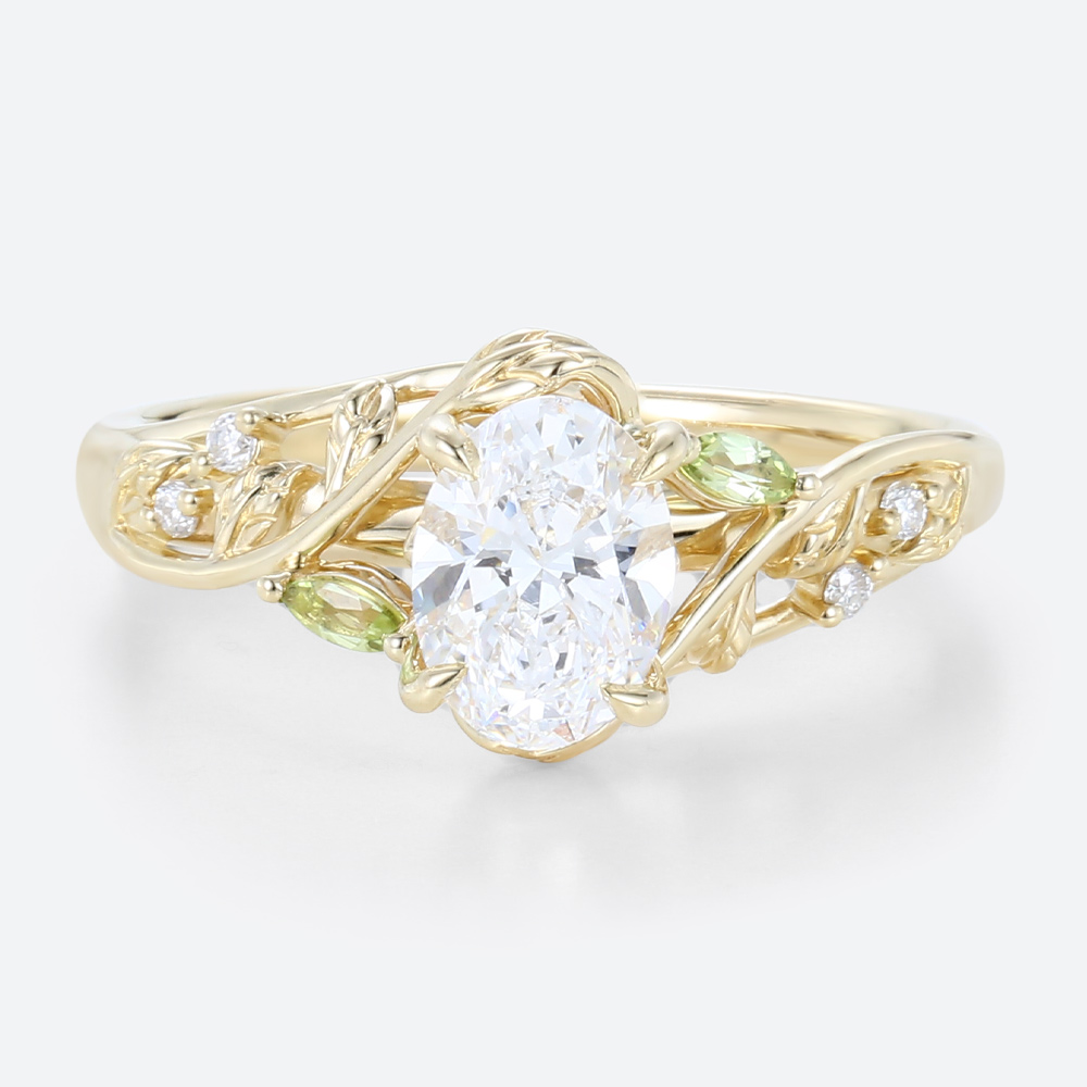 Lab Grown Diamonds Oval Engagement Rings Gold Promise Ring