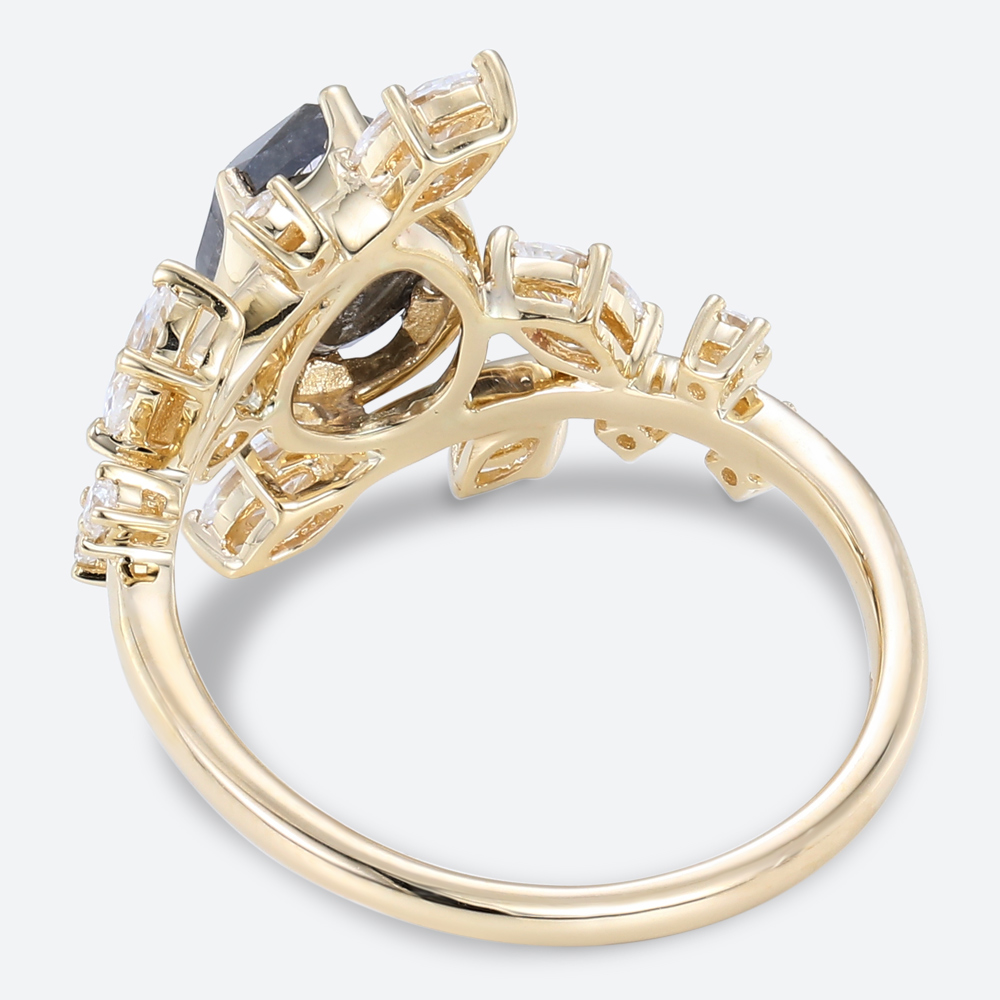 Salt And Pepper Diamond Engagement Ring