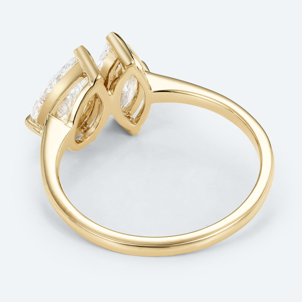 Toi et Moi Lab Diamond Ring 2Ct Pear Shaped Lab Diamond Rings
