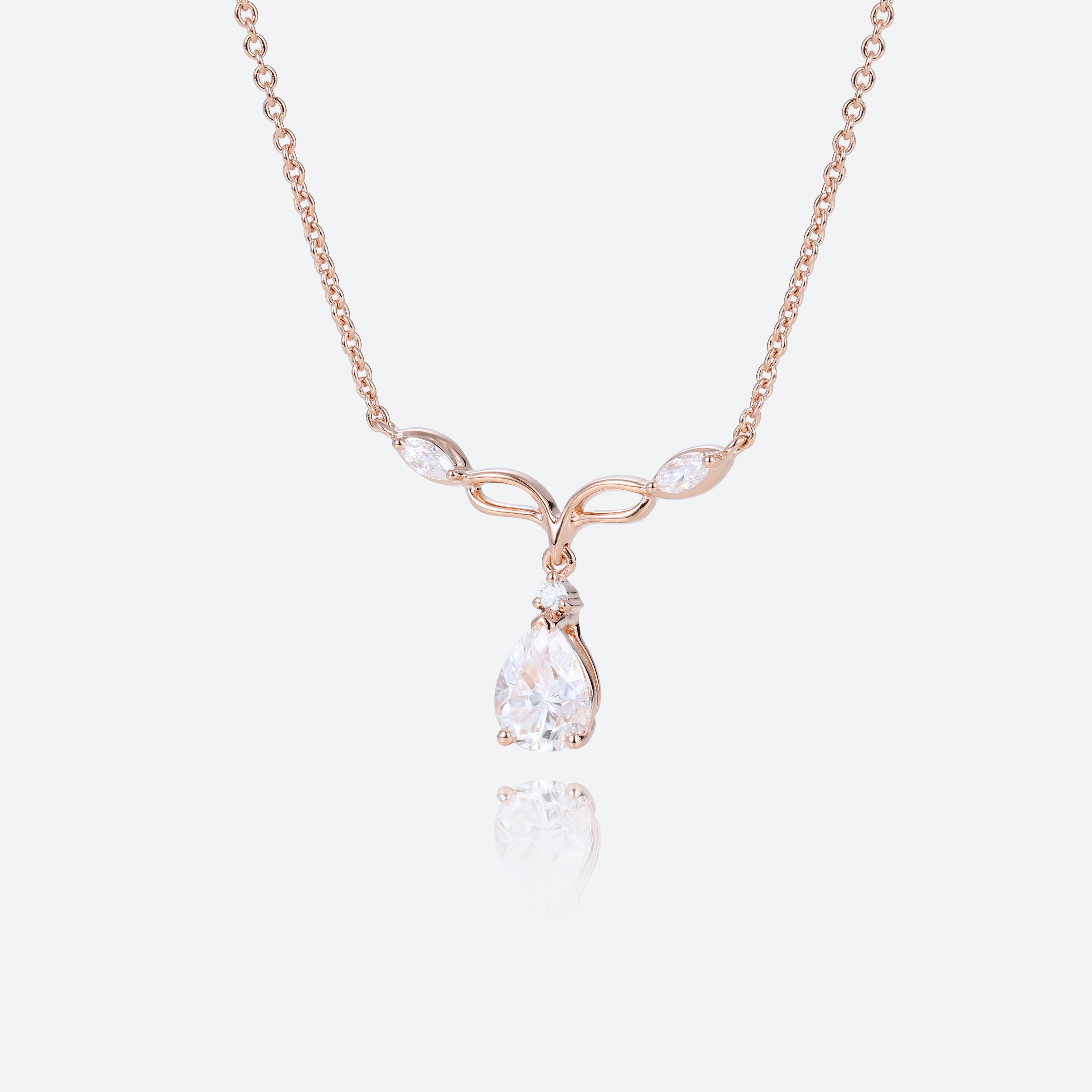 Pear Shaped Lab Diamond Infinity Necklace Chic Sophistication Pendant (2)