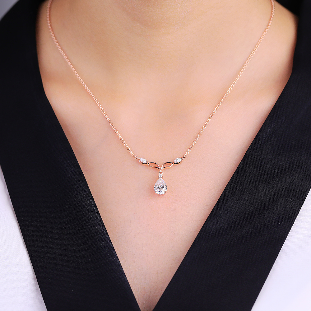 Pear Shaped Lab Diamond Infinity Necklace Chic Sophistication Pendant