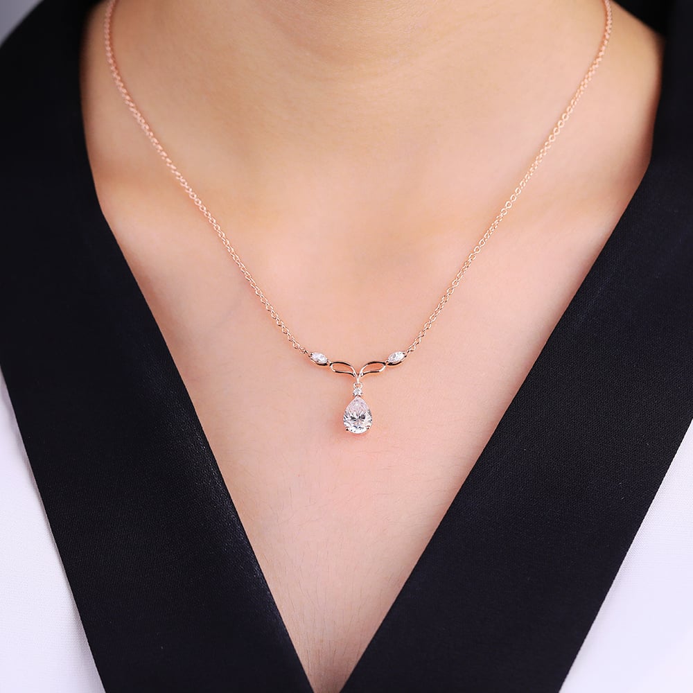 Pear Shaped Lab Diamond Infinity Necklace Chic Sophistication Pendant