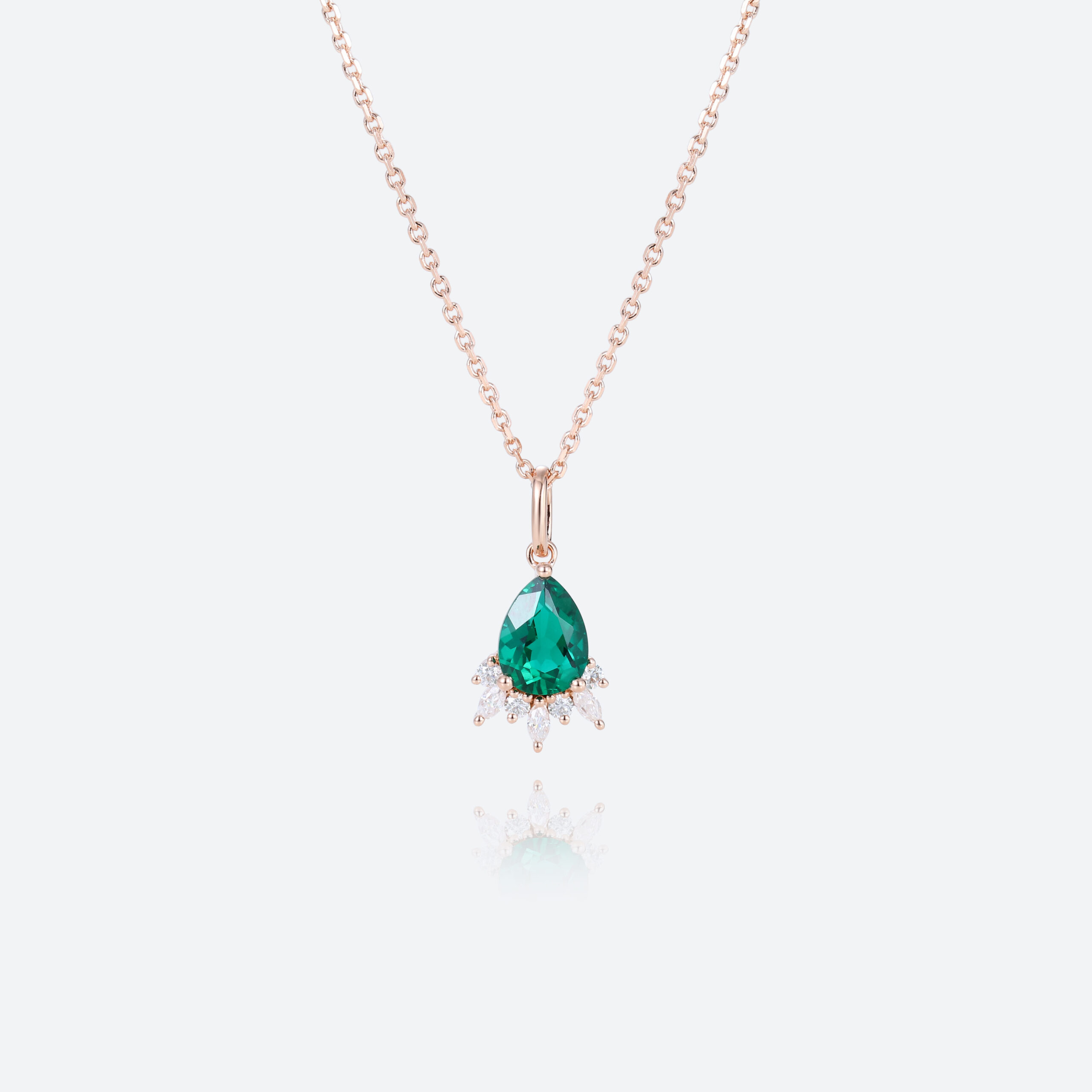 Emerald Diamond Necklace Birthstone Necklace for Mom