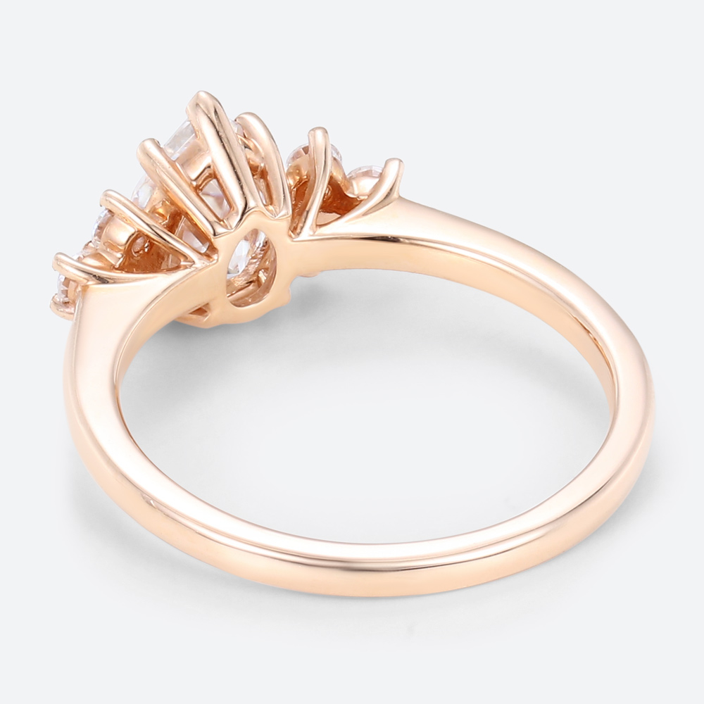 Cluster Ring Diamond Pear Shaped Engagement Ring Unique Gold Rings