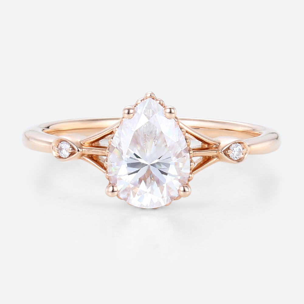 Pear Shaped Wedding Ring Lab Diamonds Engagement Simple Rings