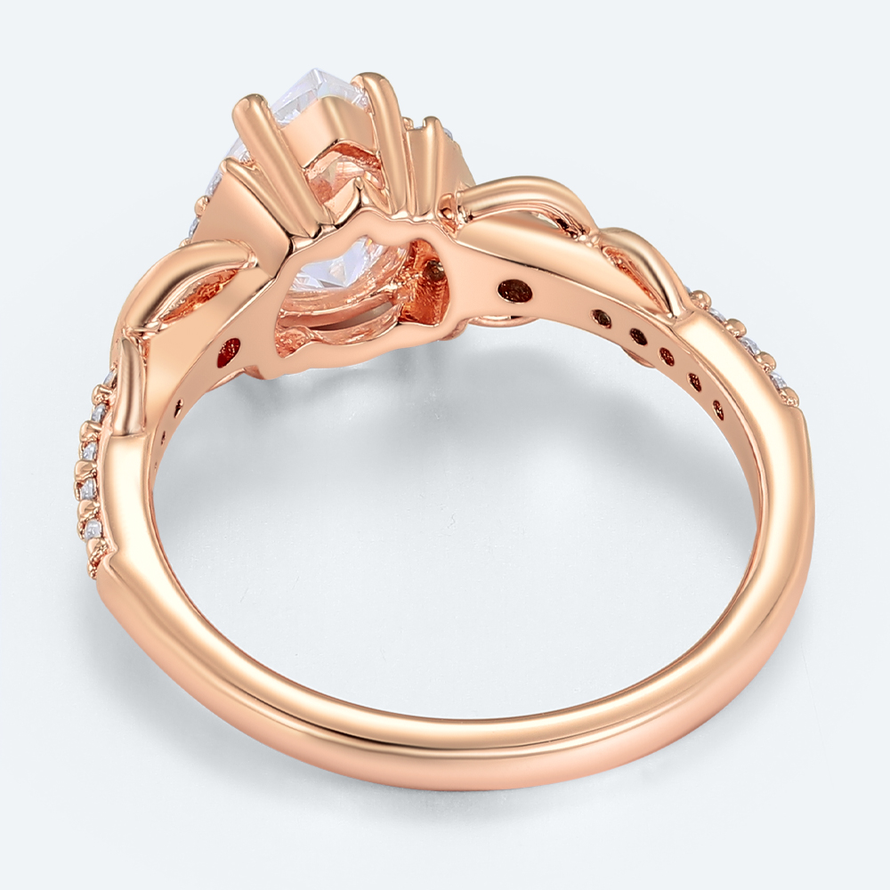 Pear Cut Lab Diamond Engagement Ring with Vintage Filigree Band