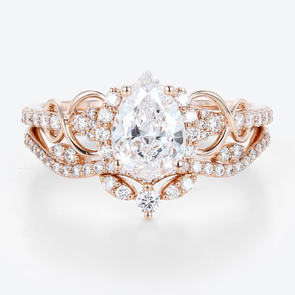 Vintage Lab Grown Diamond Rings Engagement Rings Pear Shaped