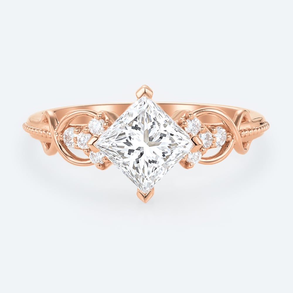Princess Cut Lab Diamond Promise Ring Infinity Engagement Ring