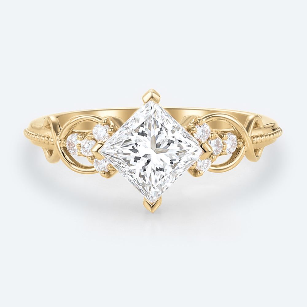 Princess Cut Lab Diamond Promise Ring Infinity Engagement Ring
