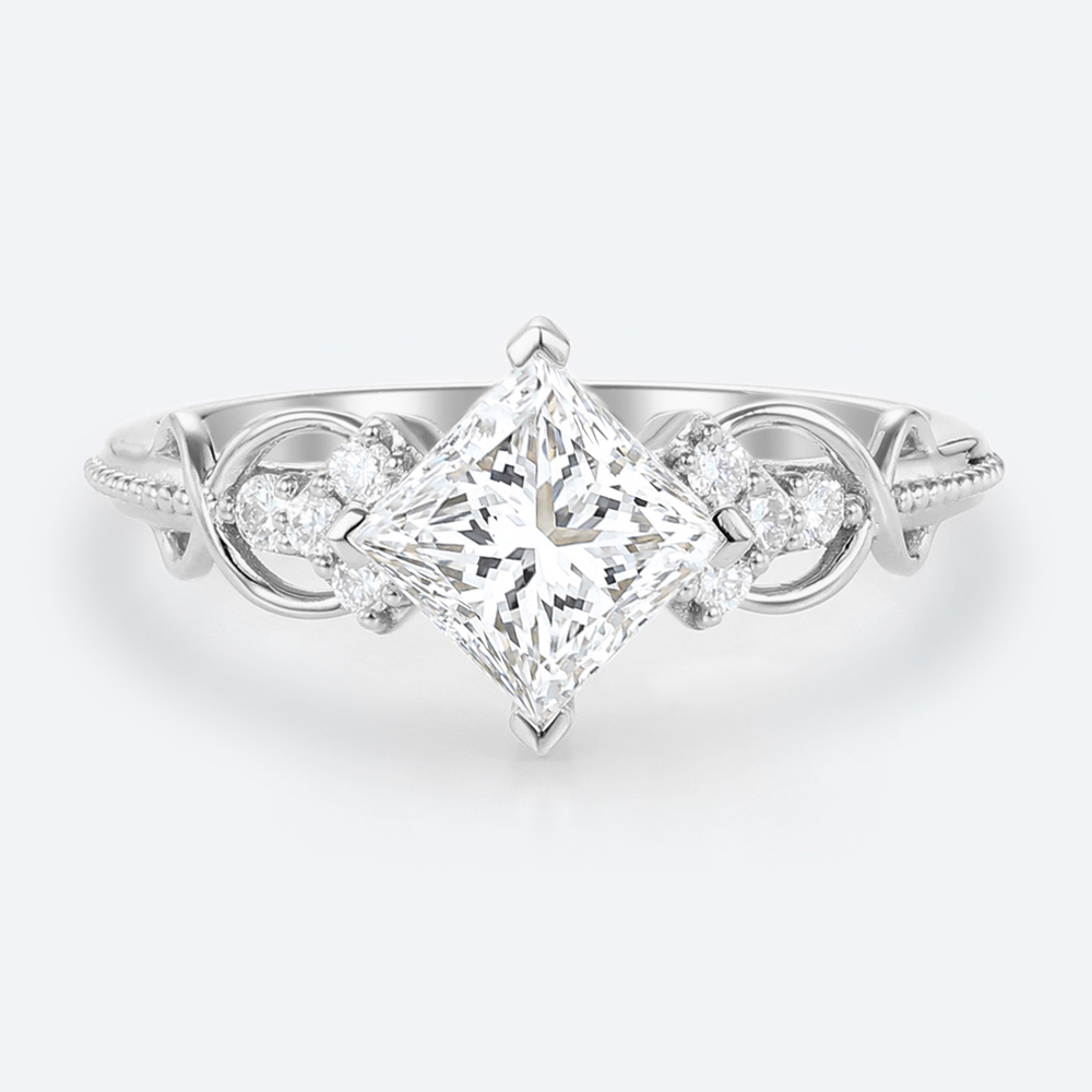 Princess Cut Lab Diamond Promise Ring Infinity Engagement Ring