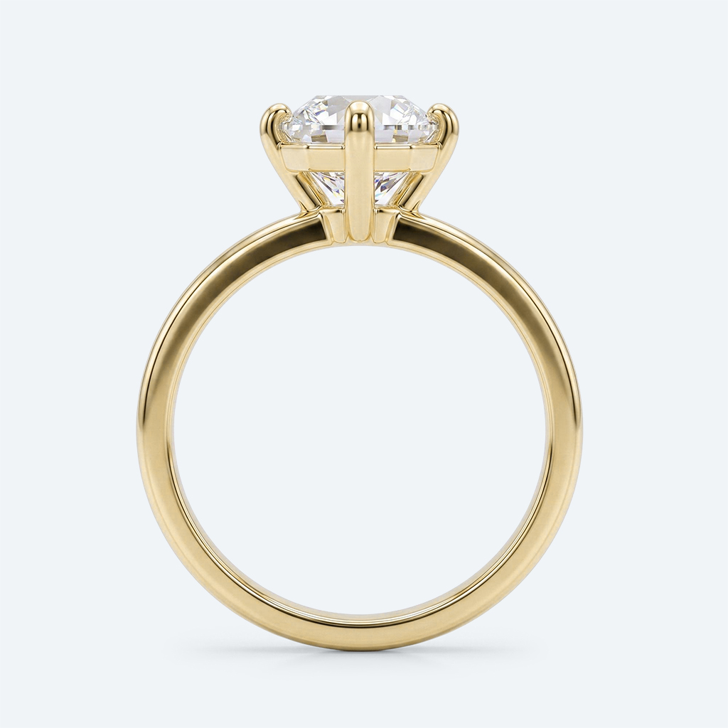 Radiant Cut Lab Grown Diamond Solitaire 4-Prong Engagement Ring in Yellow Gold
