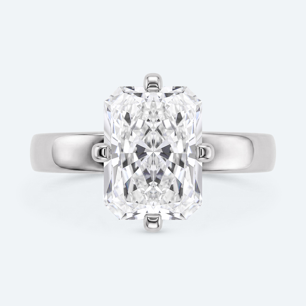 Radiant Cut Lab Grown Diamond Solitaire 4-Prong Engagement Ring in white Gold