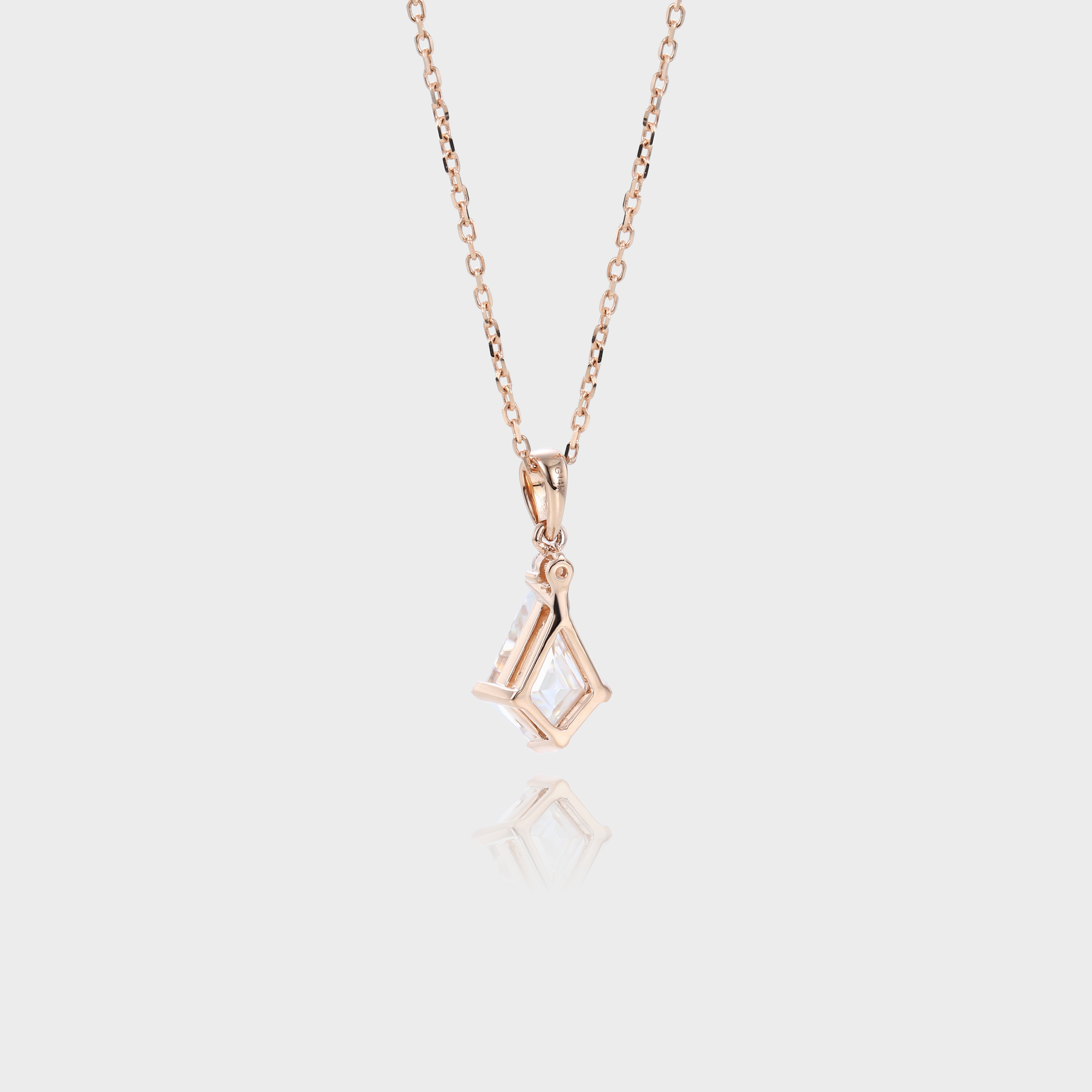 Simple Kite Cut Lab Diamond Pendant Necklace For Women
