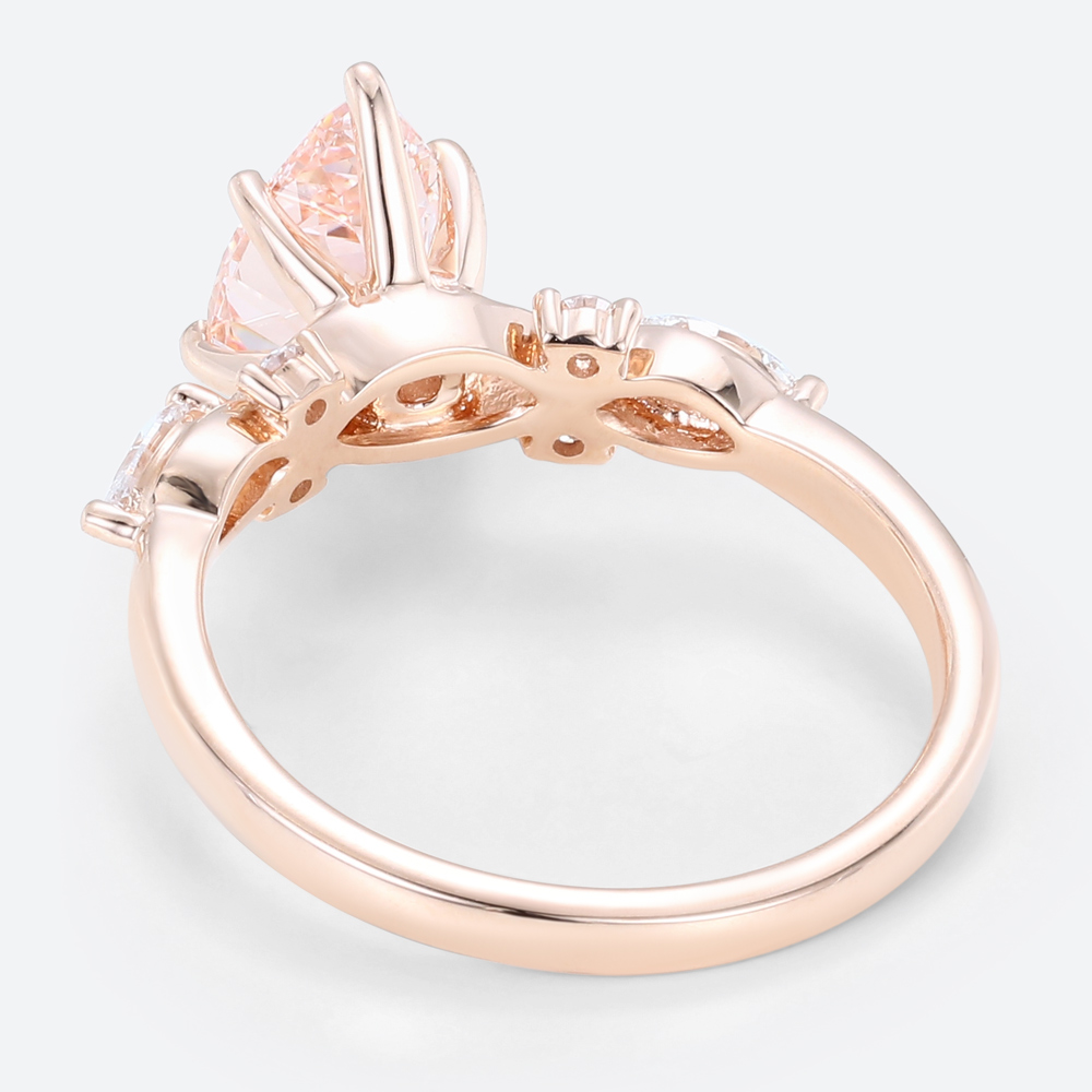 Rose Gold Pear Shaped Pink Diamond Ring Classic 1ct Fancy Pink Diamond Ring