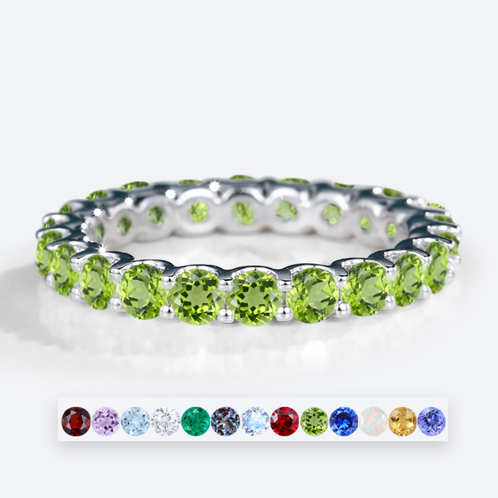 Mothers Rings with Birthstones Eternity Ring Gemstone Wedding Rings