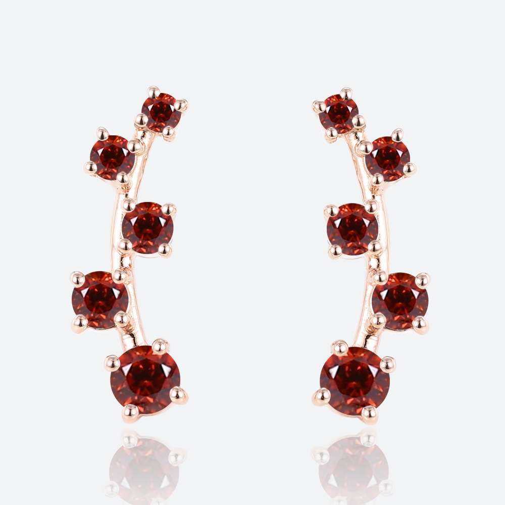 Curved Leaf Stud Earring​ Birthstone Earrings for Girls Rose Gold Earrings