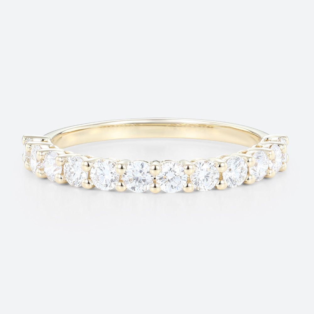Round Cut Lab Diamond 2.5MM Half Eternity Wedding Band Charming Allure Stacking Ring (1)
