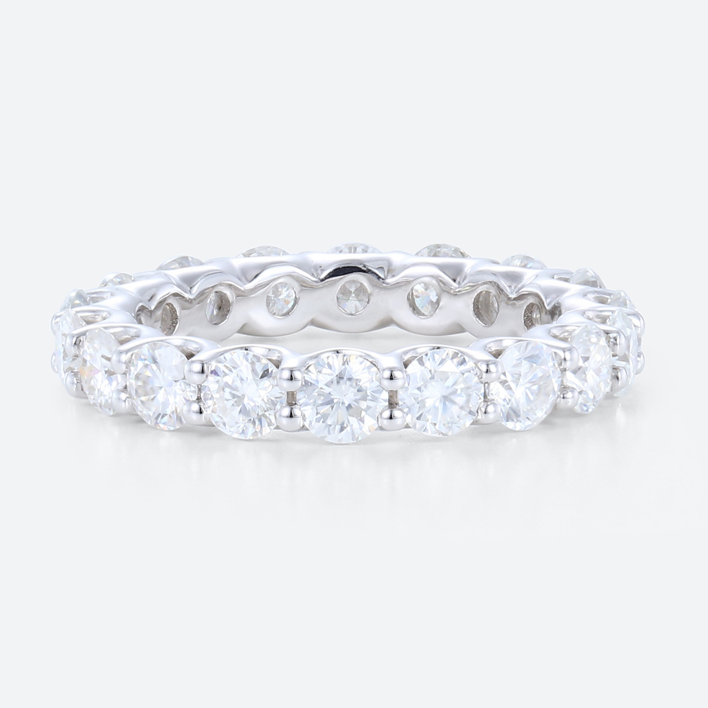 2ct Diamond Ring White Gold Lab Diamond Eternity Band Stack Rings