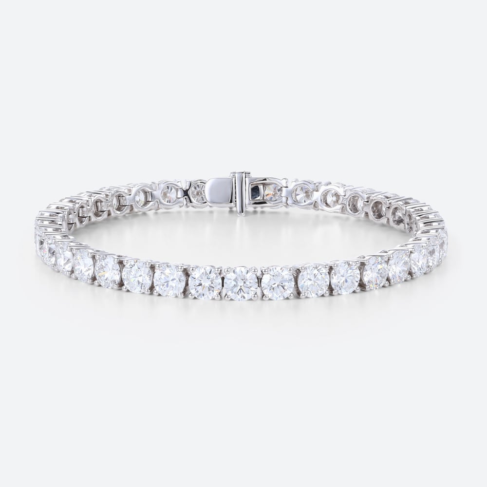 Black Friday Jewelry - Lab Grown Tennis Bracelet​ Round 14k White Gold Classic Bracelet