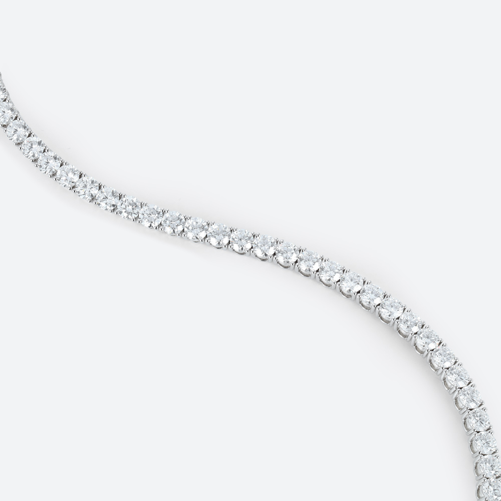 Lab Grown Tennis Bracelet​ Round 14k White Gold Classic Bracelet