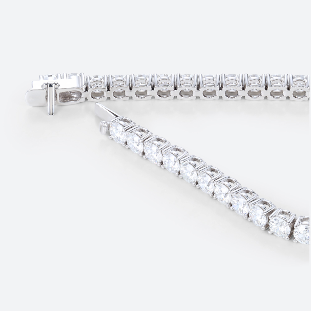 Lab Grown Tennis Bracelet​ Round 14k White Gold Classic Bracelet