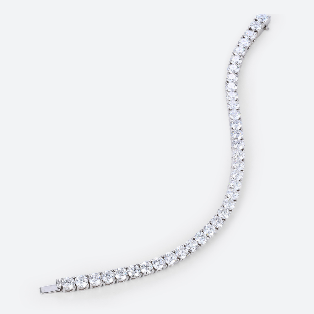 Lab Grown Tennis Bracelet​ Round 14k White Gold Classic Bracelet