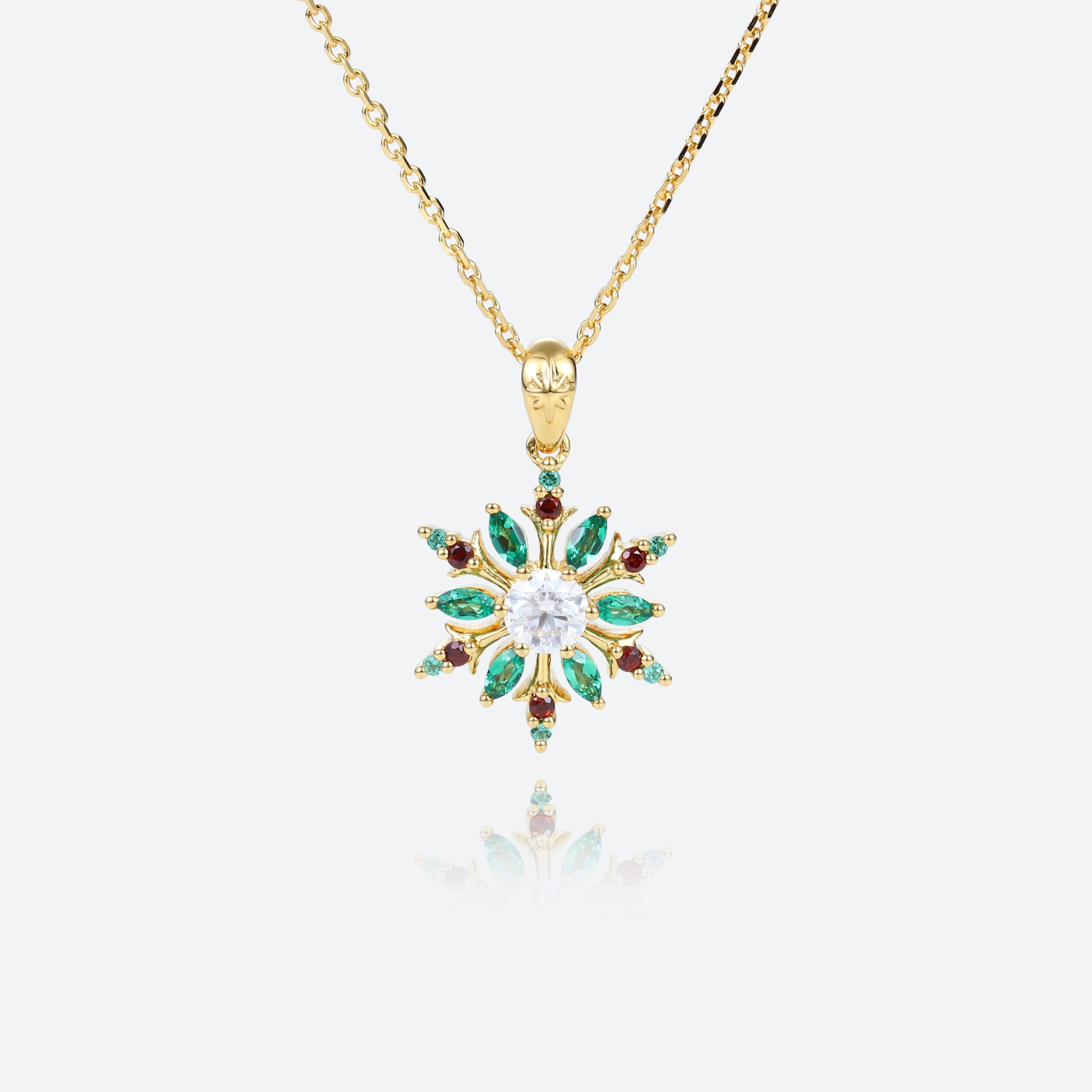 Round Cut Lab Diamond Necklace 14k Yellow Gold Necklaces Color Gemstone Necklace