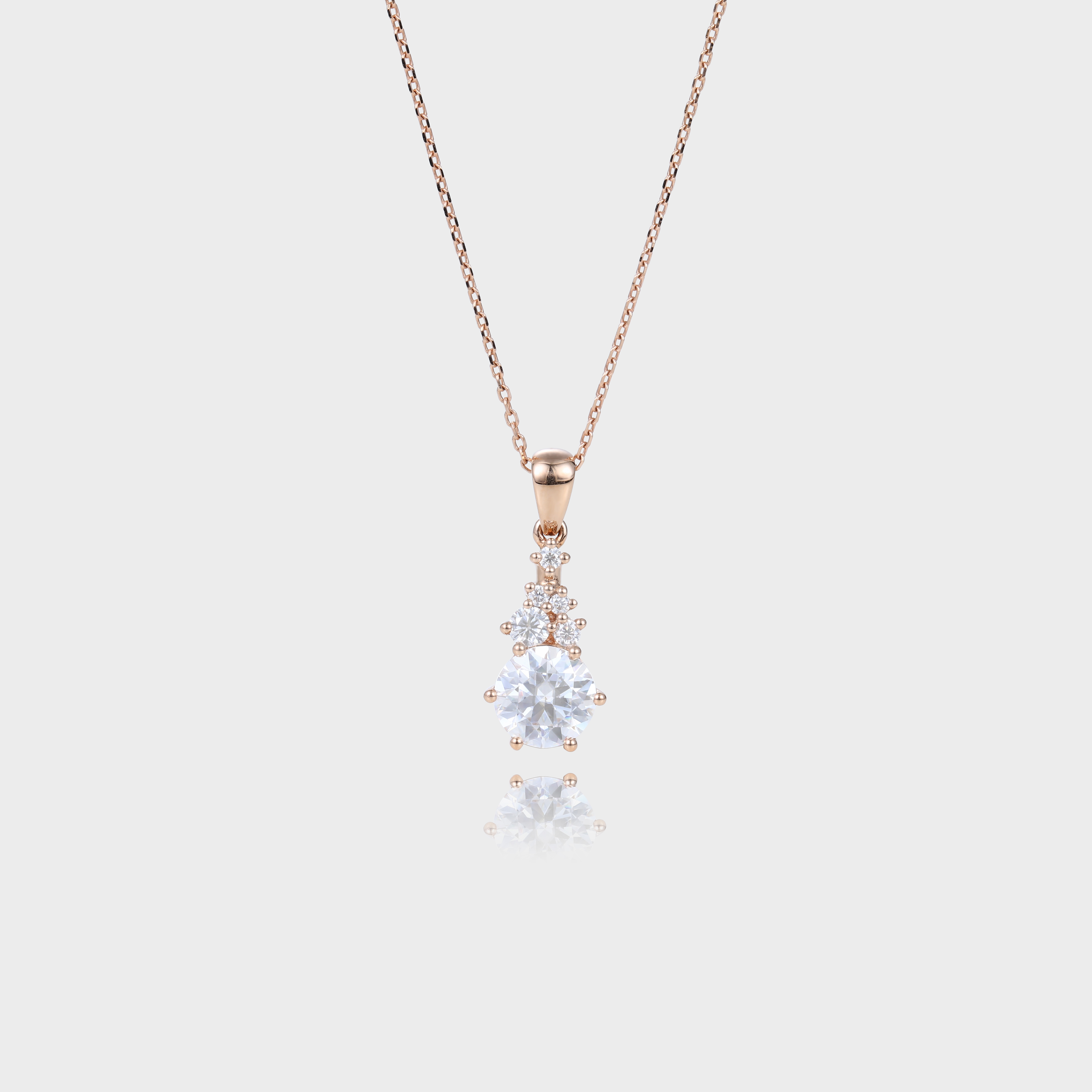 Round Cut Lab Diamond Necklace Cluster Pendant Necklace (1)