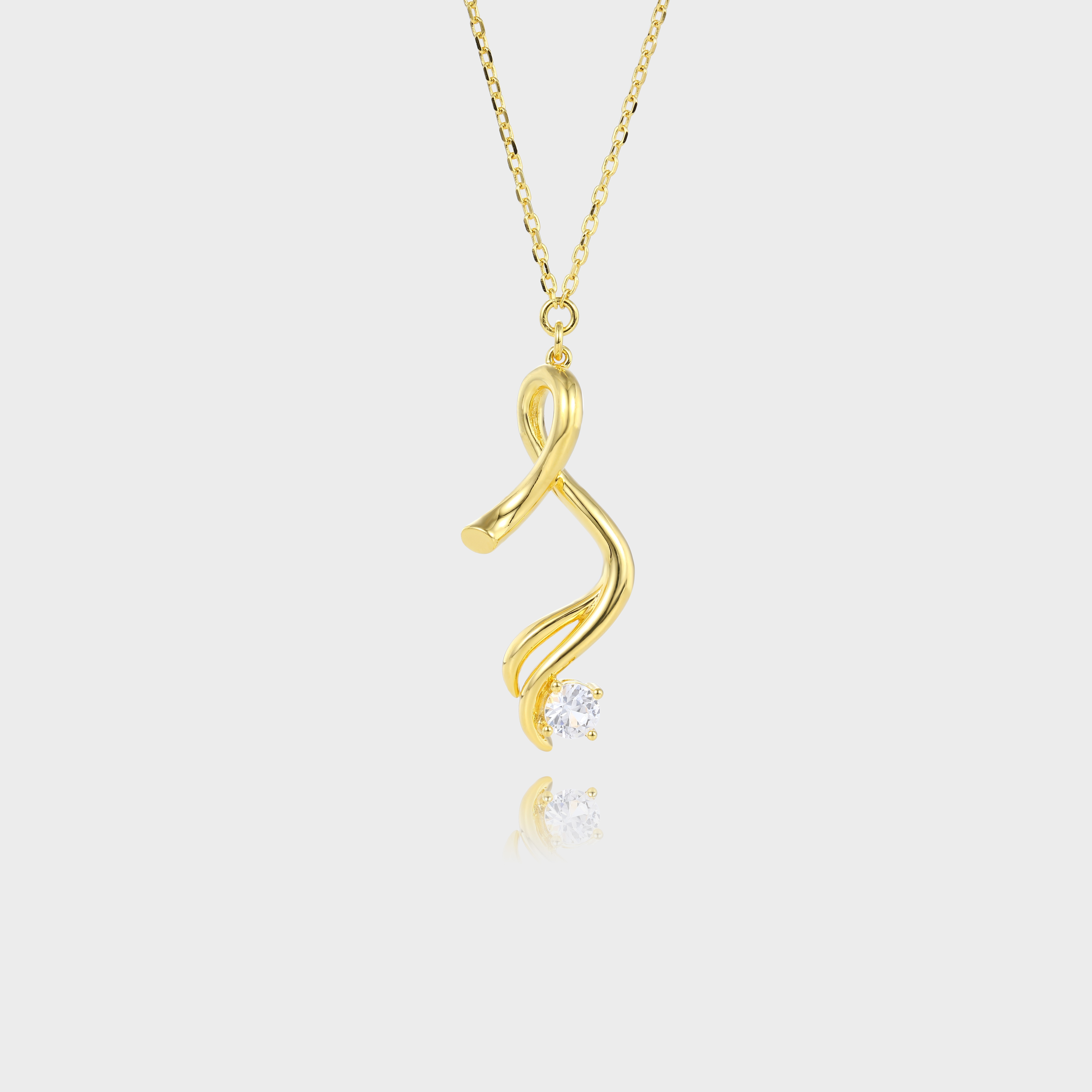 Round Cut Lab Diamond Necklace Twisted Pendant Necklace