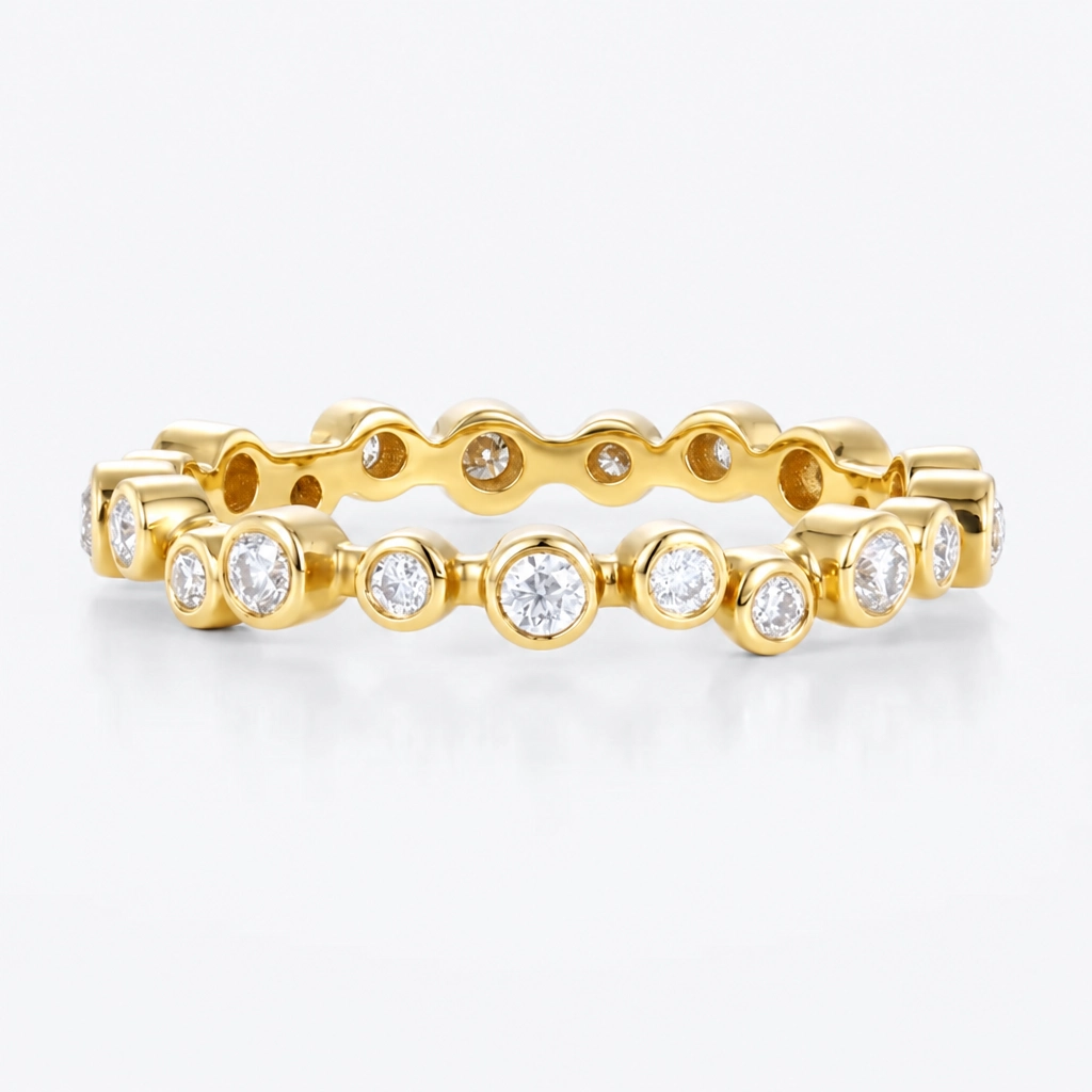 0.33ctw Round Cut Lab Grown Diamond Shimmering Circle Stacking Wedding Band in Rose Gold