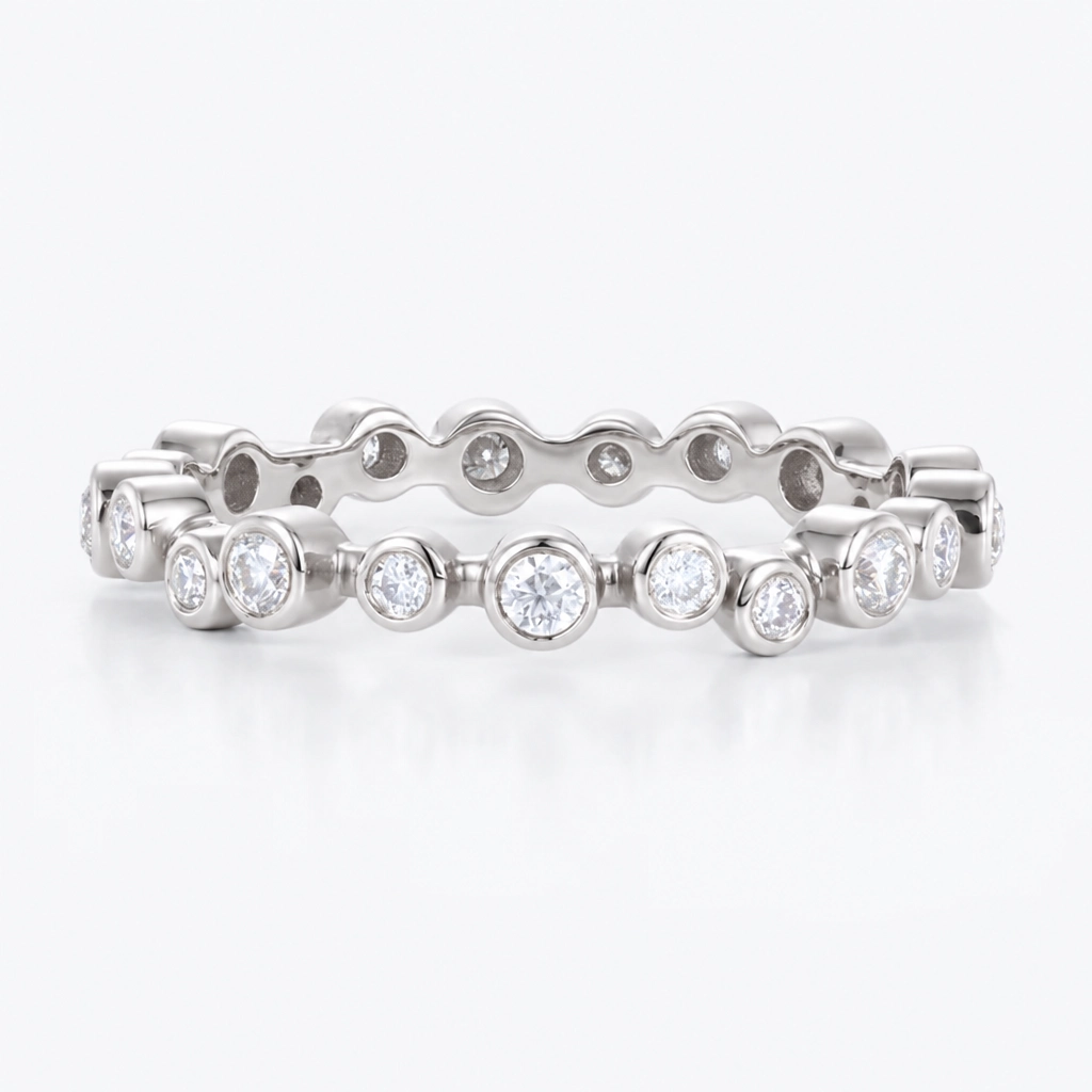 0.33ctw Round Cut Lab Grown Diamond Shimmering Circle Stacking Wedding Band in Rose Gold