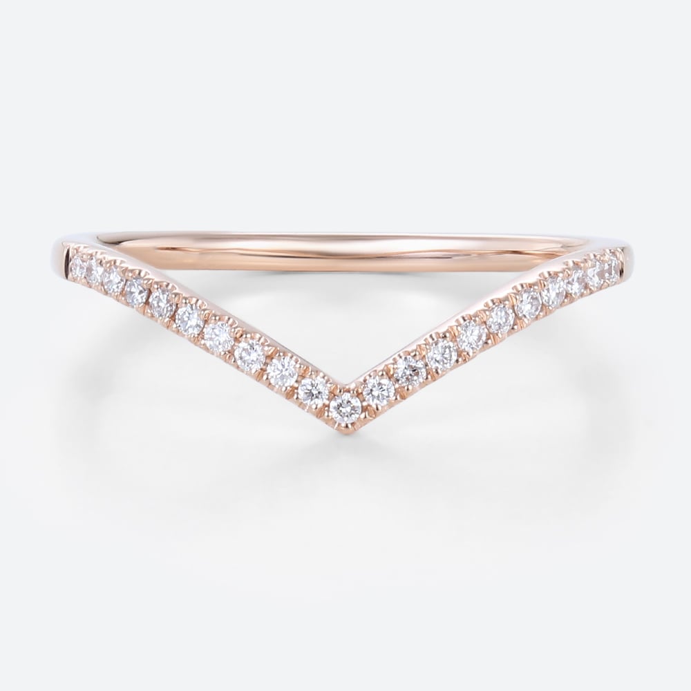 Lab Made Diamonds Rings Stacked Wedding Rings​ Simple Gold Ring
