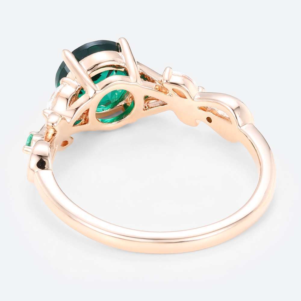 Vintage Mothers Rings Round Emerald Ring Lab Emerald Rings