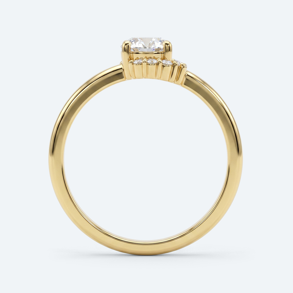 Round Halo Engagement Rings Lab Grown Diamonds Unique Ring