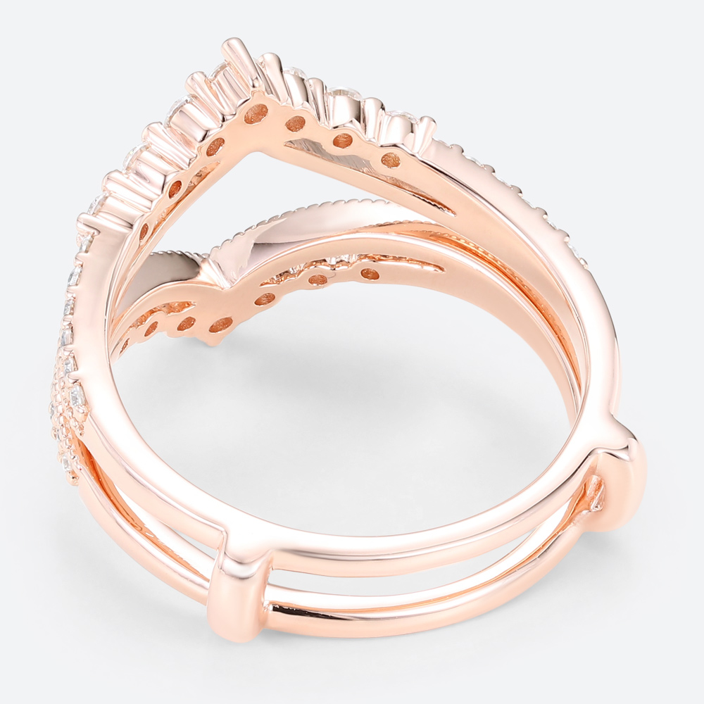 Engagement Ring Enhancer Bands Lab Diamond Ring with Rose Gold