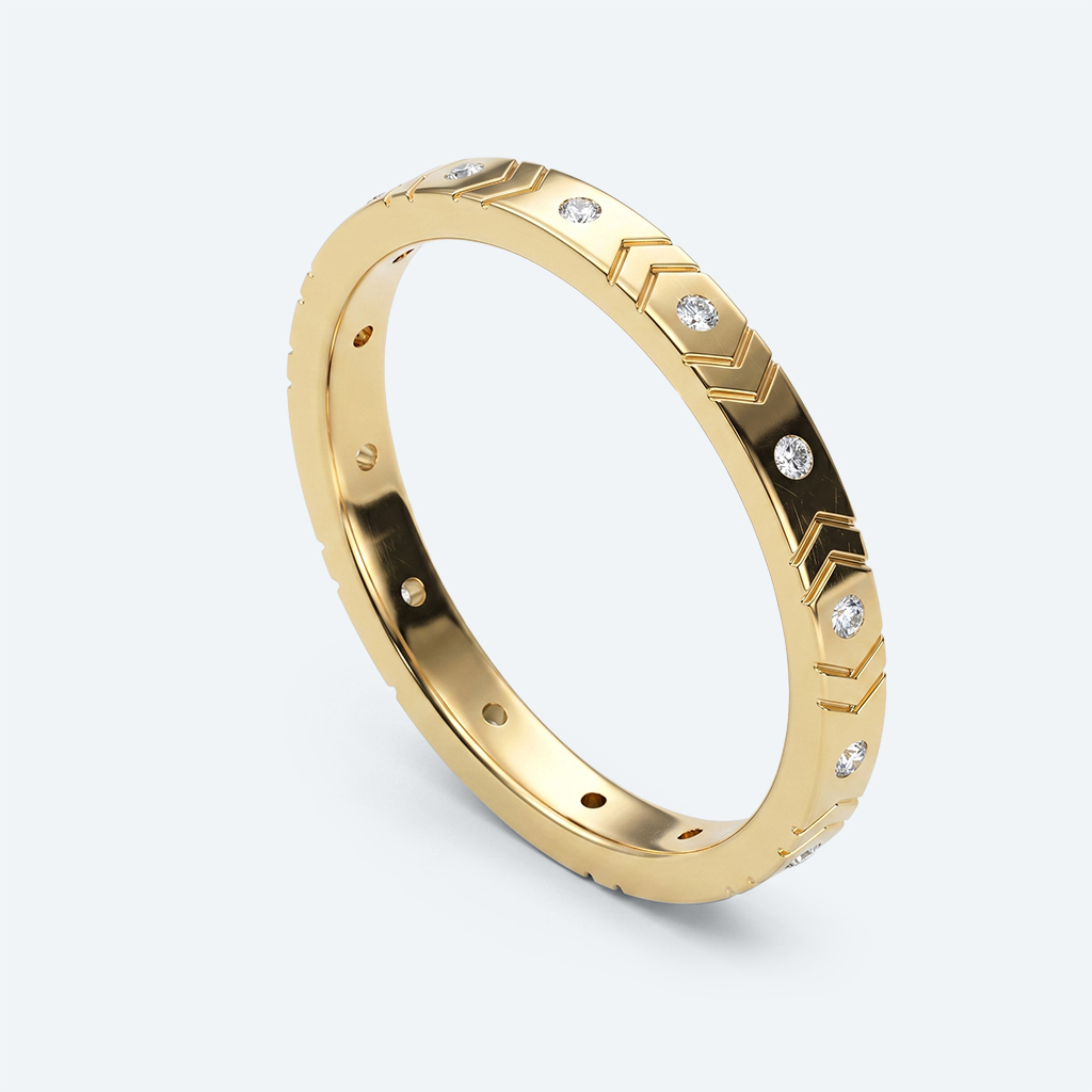 Simple Gold Wedding Band Lab Created Diamond Eternity Rings
