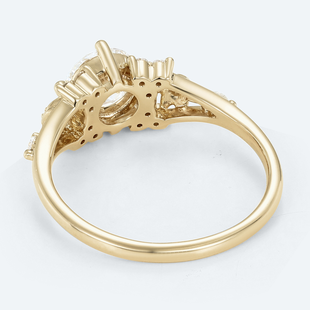 Lab Created Diamonds Engagement Ring Round Cut Cluster Rings