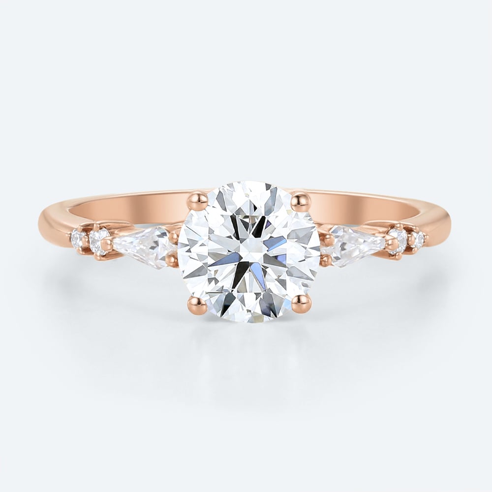 1 Carat Wedding Ring Lab Diamond Round Gold Engagement Rings
