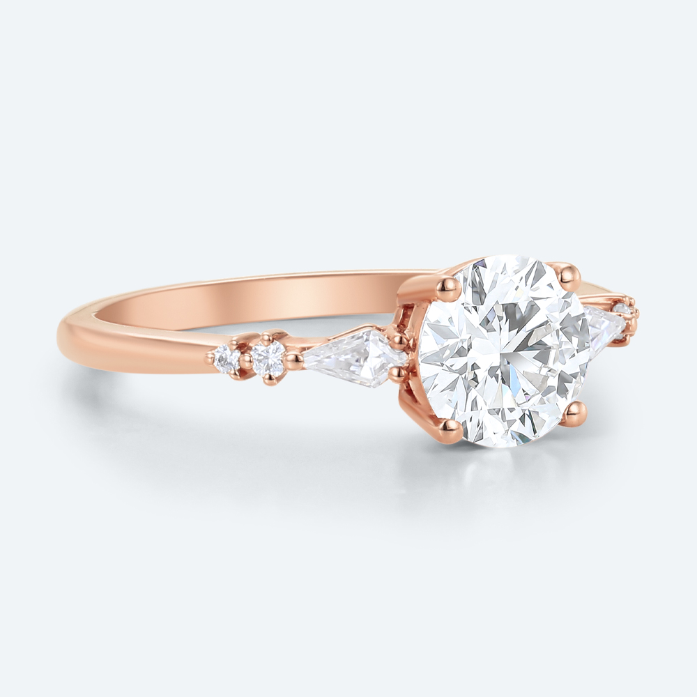 1 Carat Wedding Ring Lab Diamond Round Gold Engagement Rings