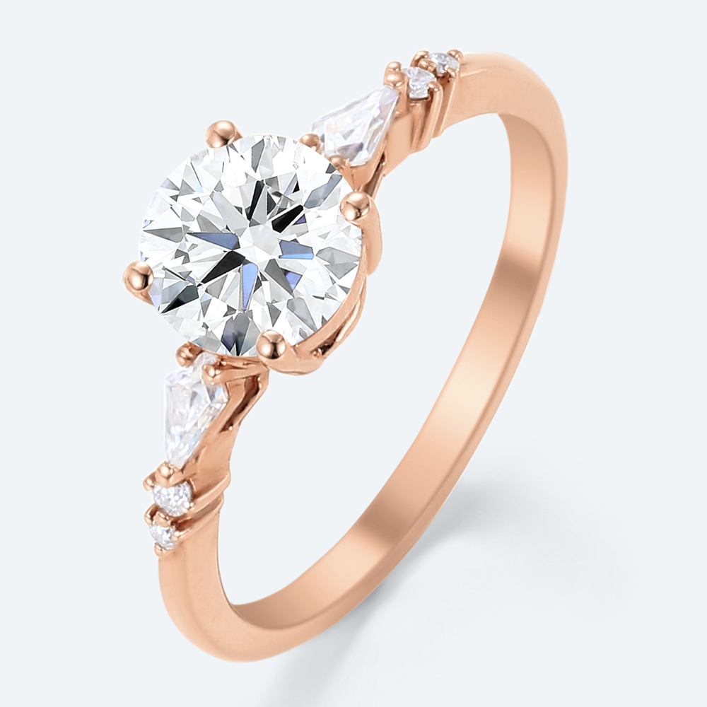1 Carat Wedding Ring Lab Diamond Round Gold Engagement Rings