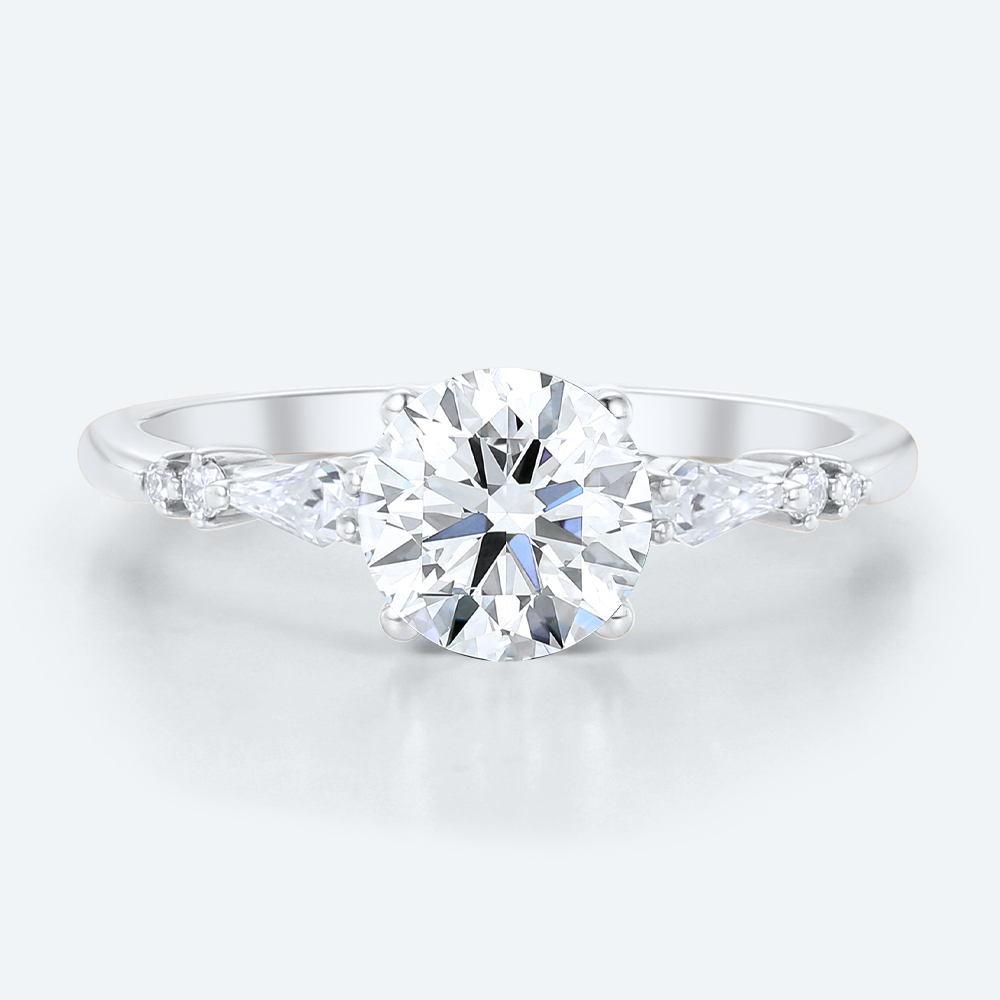 1 Carat Wedding Ring Lab Diamond Round Gold Engagement Rings