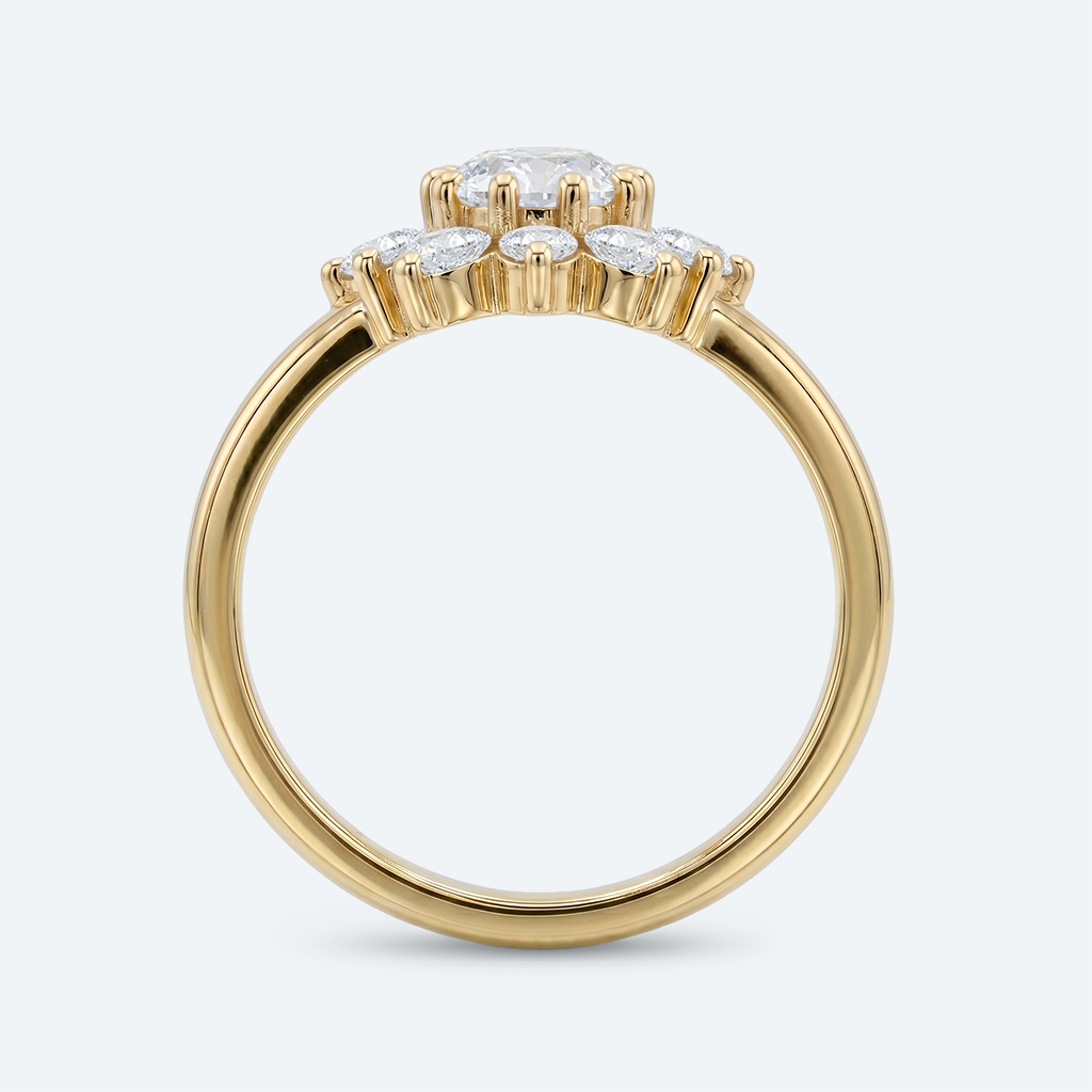 Round Engagement Rings Halo Lab Diamonds Rings Simple Ring